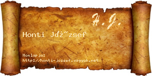 Honti József névjegykártya